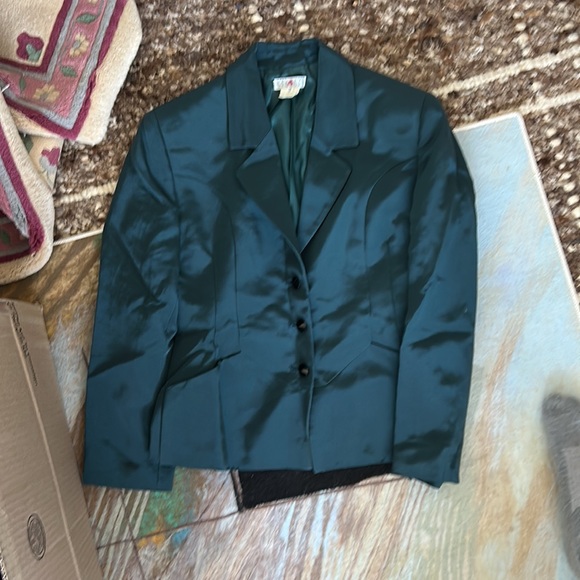 Gorgeous green made in Italy Barneys New York vintage blazer size 10 - Picture 2 of 7
